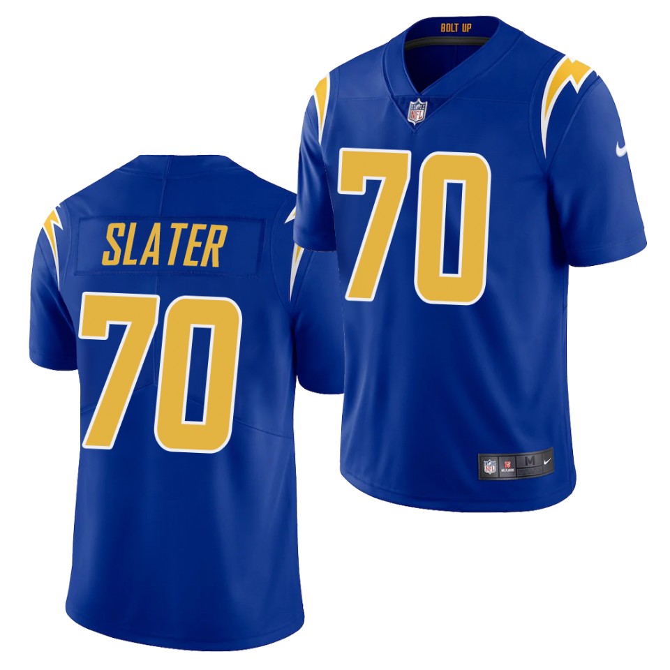 Men's Los Angeles Chargers #70 Rashawn Slater Nike Royal Color Rush Vapor Limited Jersey
