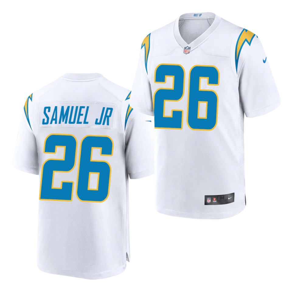 Men's Los Angeles Chargers #26 Asante Samuel Jr. Nike White Game Football Jersey