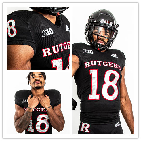 Men's Youth Custom Rutgers Scarlet Knights Adidas 2020 Black Silver College Football Jersey
