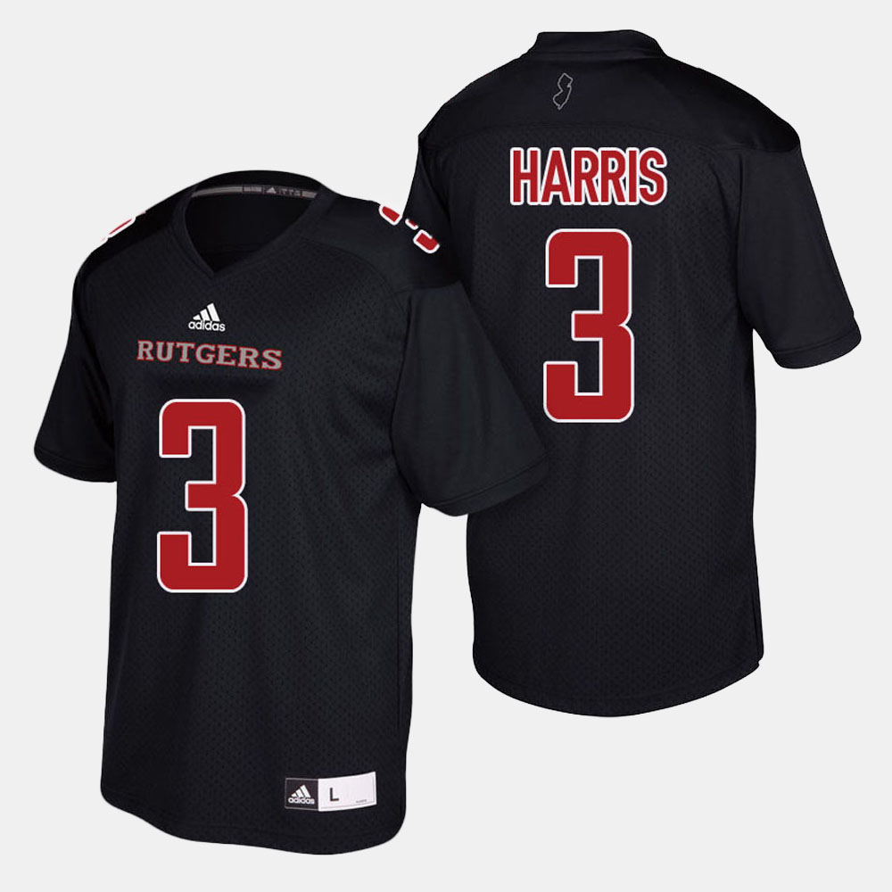 Men's Youth Rutgers Scarlet Knights #3 Jawuan Harris Black Adidas College Football Jersey