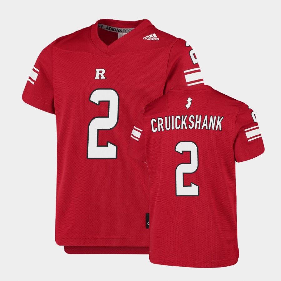 Men's Youth Rutgers Scarlet Knights #2 Aron Cruickshank Scarlet Adidas College Football Jersey