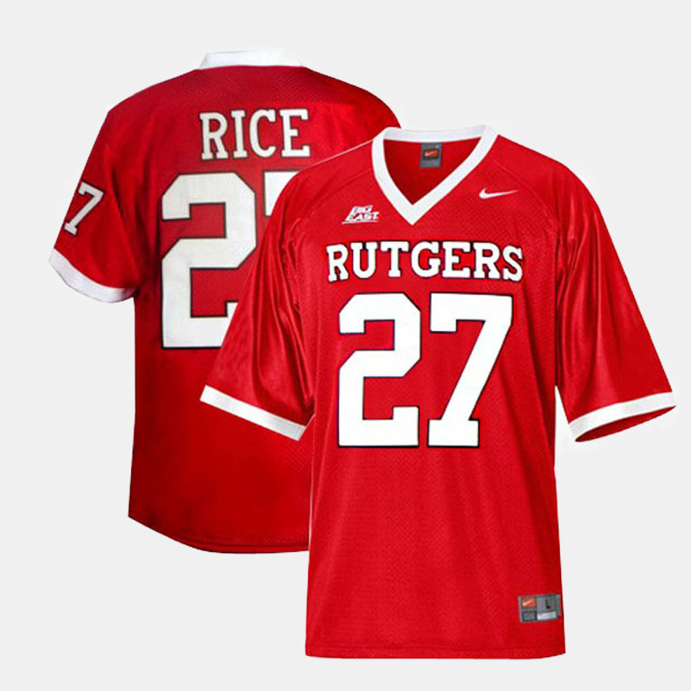 Men's Youth Rutgers Scarlet Knights #27 Ray Rice Nike Scarlet College Throwbak Football Jersey