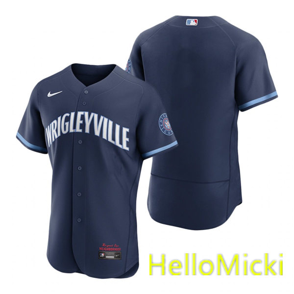 Men's Chicago Cubs Blank Nike Navy 2021 City Connect Team Jersey