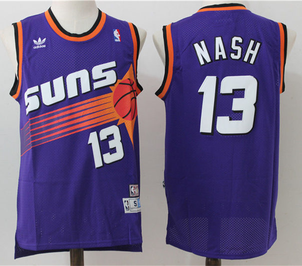 Mens Phoenix Suns #13 Steve Nash Purple Hardwood Classics Throwback Jersey