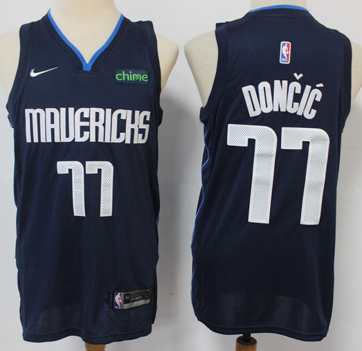 Mens Dallas Mavericks #77 Luka Doncic 2020 Navy Nike Statement Edition Jersey