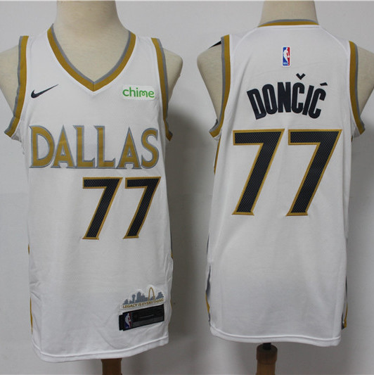 Mens Dallas Mavericks #77 Luka Doncic White Nike 2021 NBA City Edition Jersey