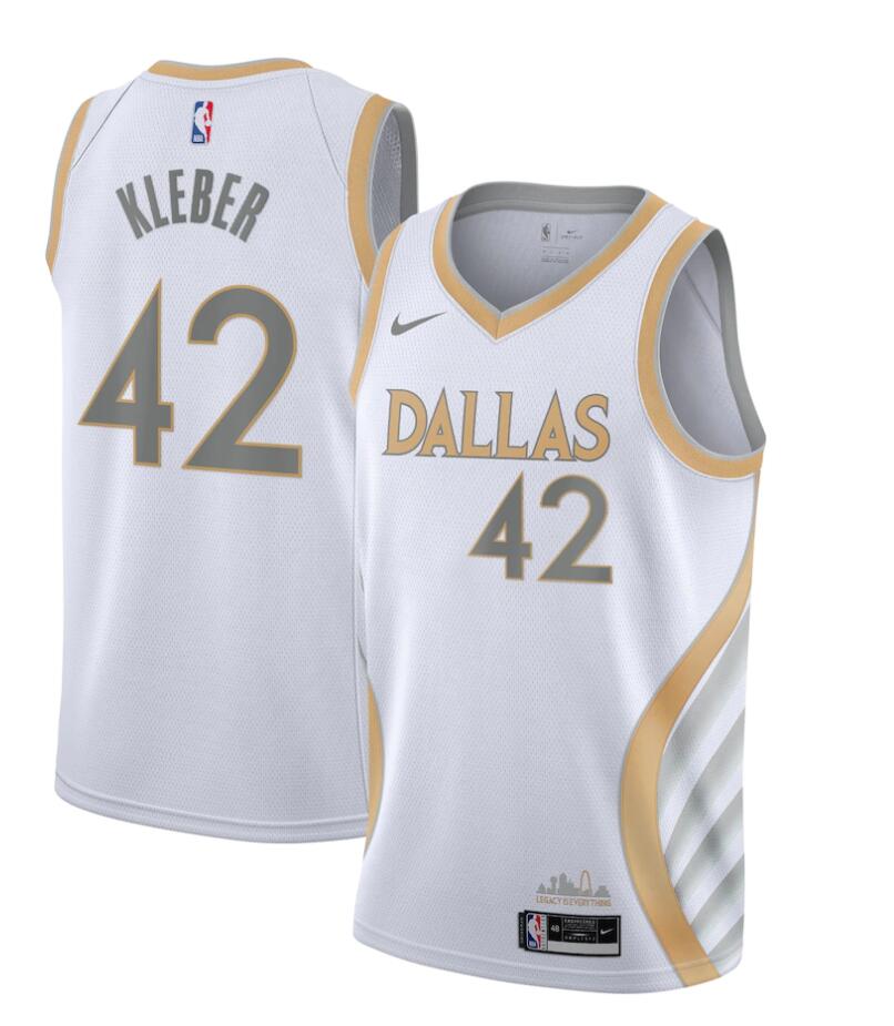 Mens Dallas Mavericks #42 Maxi Kleber 2021 White Nike City Edition Swingman Jersey