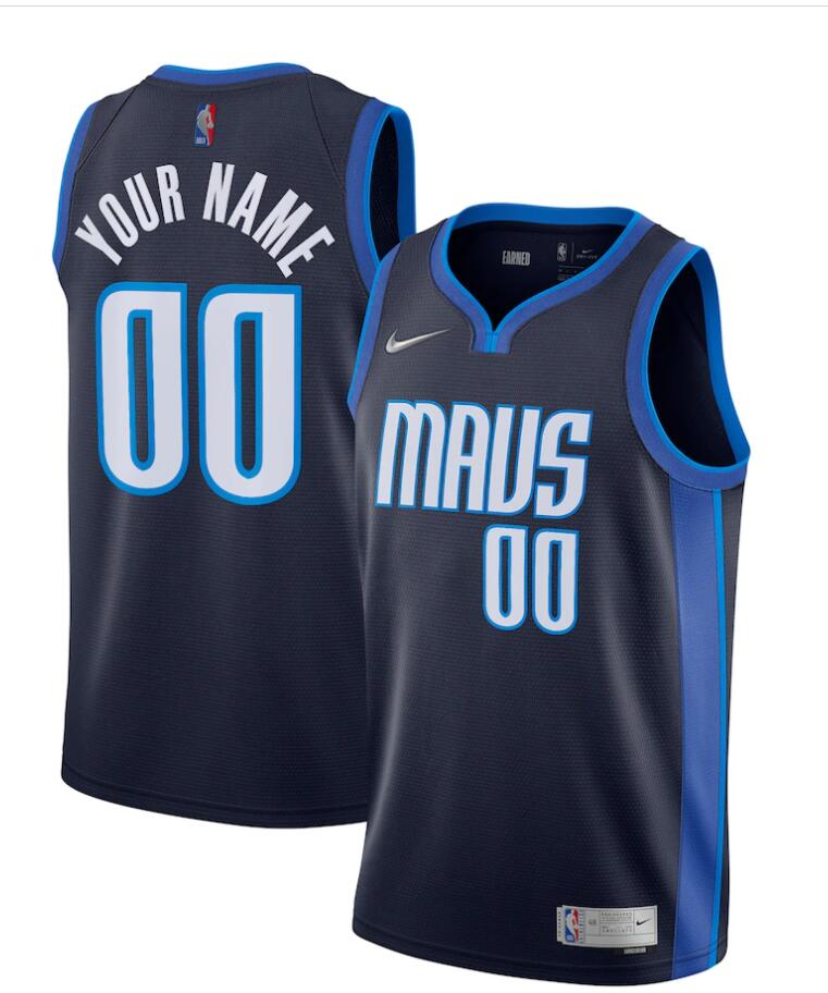 Mens Dallas Mavericks Custom Navy Nike 2021 Earned Edition Swingman Jersey