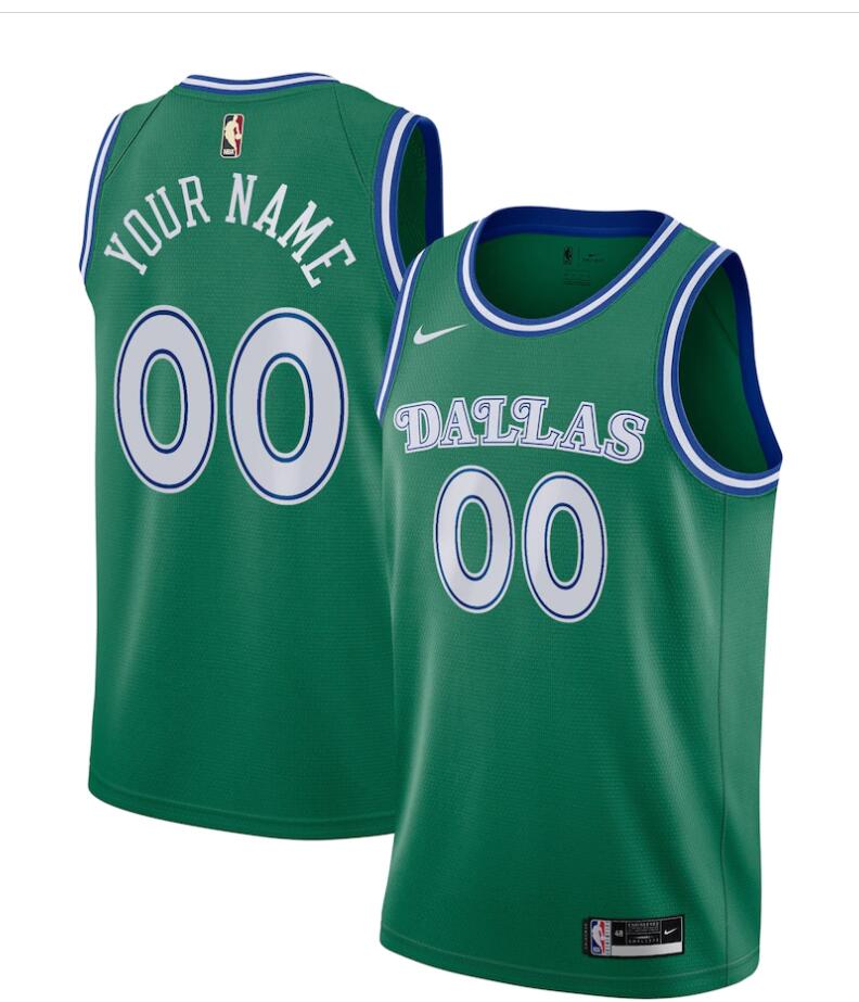 Mens Dallas Mavericks Custom Nike Green Classic Edition jersey