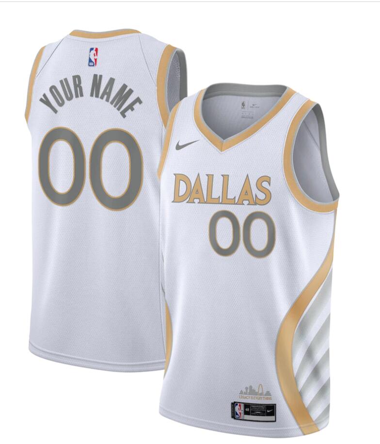 Mens Dallas Mavericks Custom 2021 White Nike City Edition Swingman Jersey