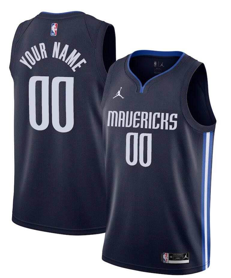 Mens Dallas Mavericks Custom Jordan Navy Statement Swingman Jersey