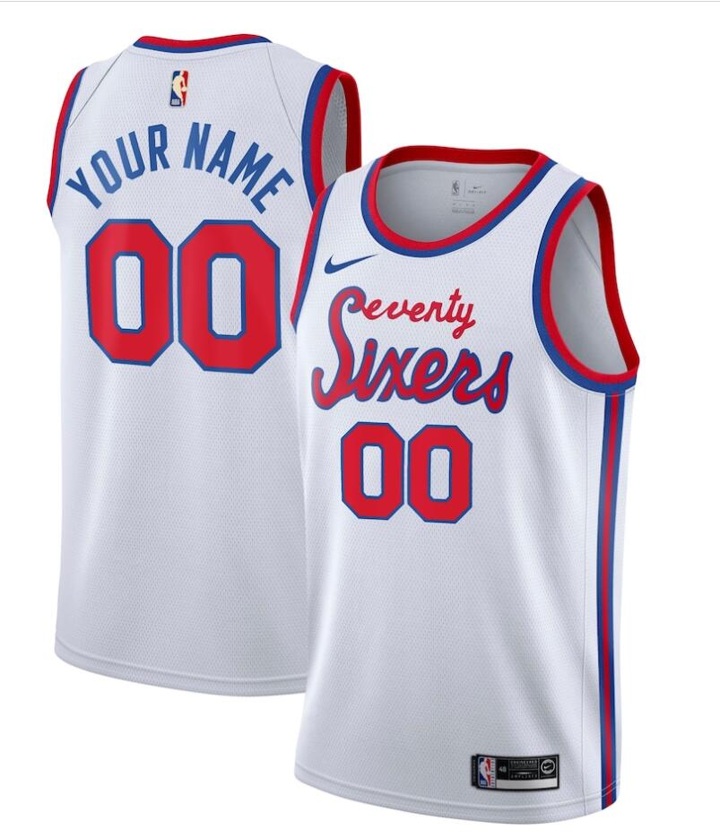 Mens Philadelphia 76ers Custom Nike Hardwood Classics Swingman Jersey