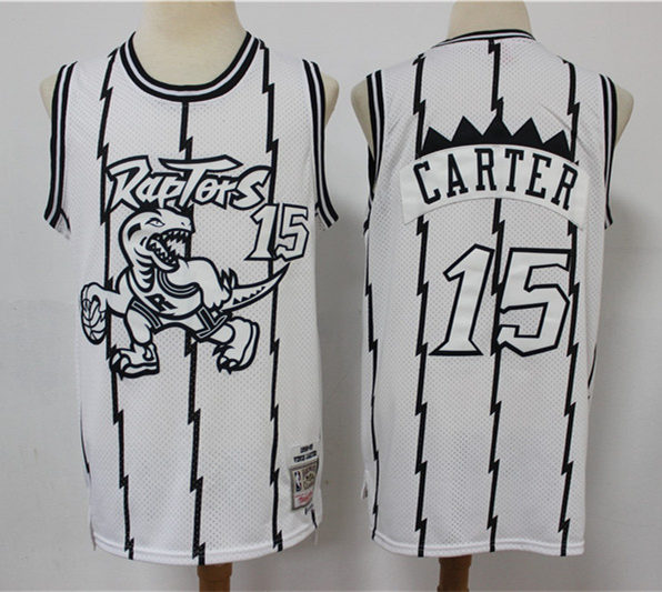 Men's Toronto Raptors #15 Vince Carter WhiteOut Mitchell & Ness Hardwood Classics Concord Collection Jersey