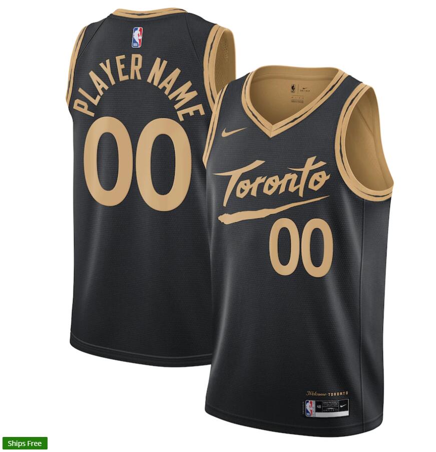 Mens Youth Toronto Raptors Custom Custom Nike 2020-21 Black Stitched City Edition Jersey 