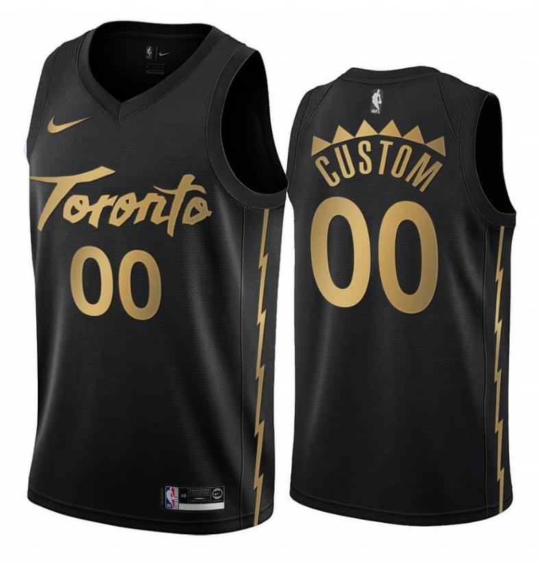 Mens Toronto Raptors Custom Nike 2019-20 Black City Edition Jersey 