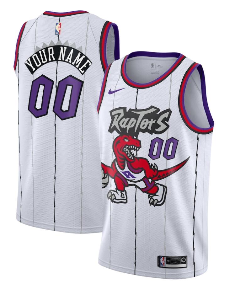 Mens Youth Toronto Raptors Custom White Nike Hardwood Classics Swingman Jersey