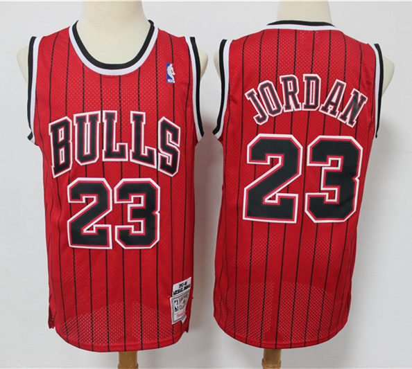 Men's Chicago Bulls #23 Michael Jordan Red Mitchell & Ness Hardwood Classics Reload Jersey