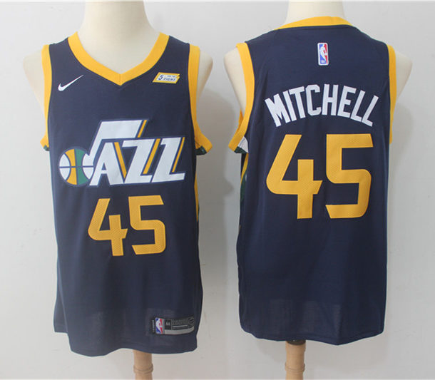 Mens Utah Jazz #45 Donovan Mitchell Nike Navy Icon Edition Jersey