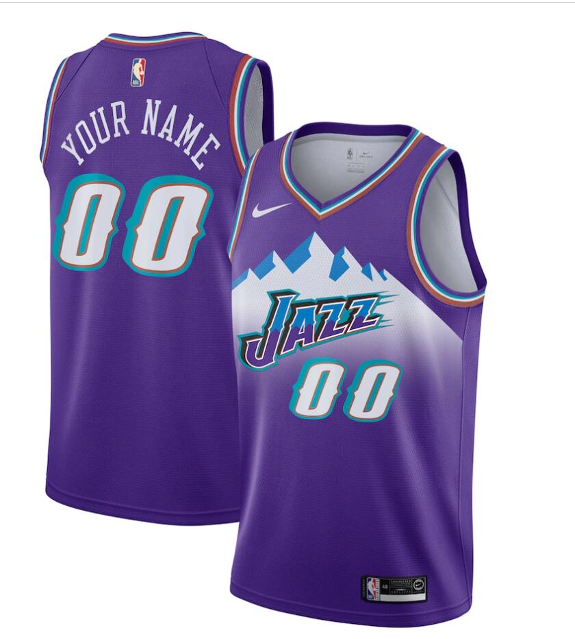 Mens Youth Utah Jazz Custom Nike Purple Hardwood Classics Swingman Jersey
