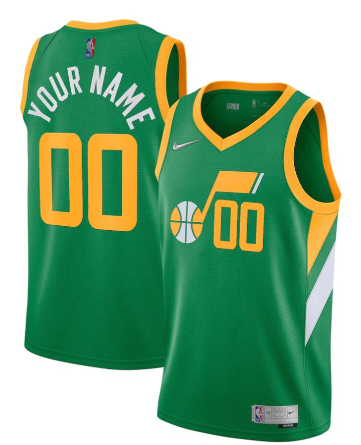 Mens Utah Jazz Custom Green Nike 2021 NBA Earned Edition Jersey