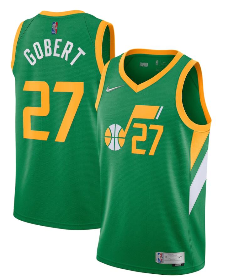 Mens Utah Jazz #27 Rudy Gobert Green Nike 2021 NBA Earned Edition Jersey