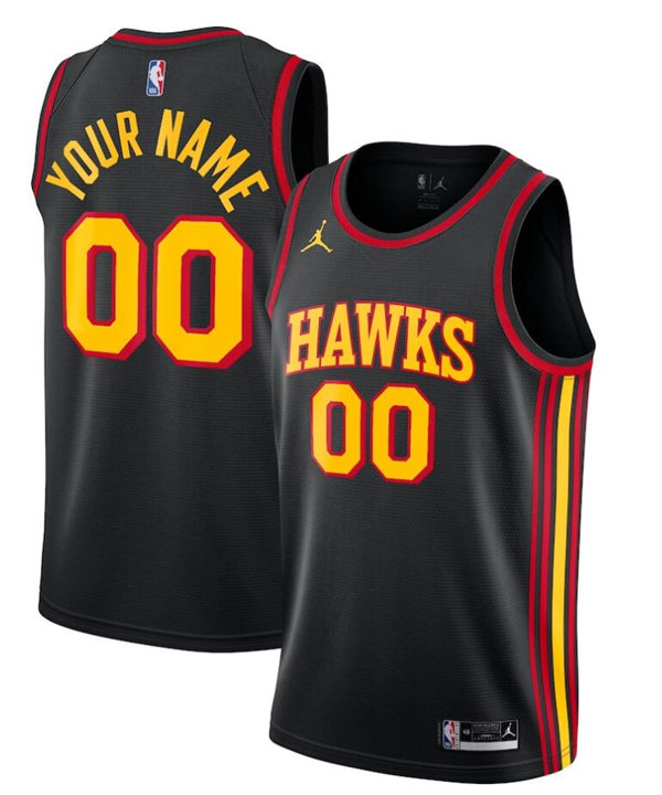 Mens Atlanta Hawks Custom Jordan Brand Black Statement Edition Swingman Jersey