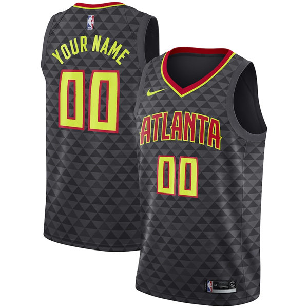 Mens Atlanta Hawks Custom Nike  Black Icon Edition Nike Swingman Jersey