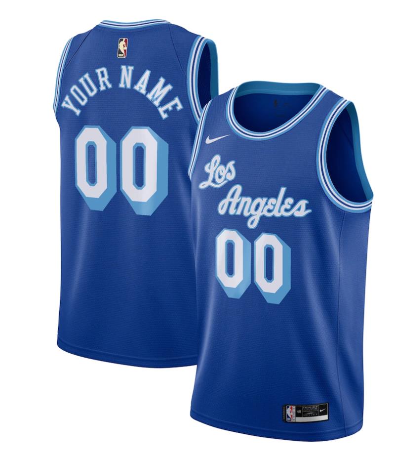 Mens Los Angeles Lakers Custom Royal Nike Hardwood Classics Edition Swingman Jersey 