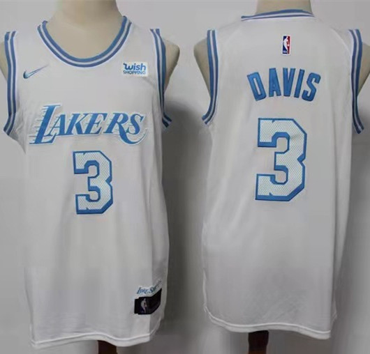 Men's Los Angeles Lakers #3 Anthony Davis Nike White 2020-21 City Edition Jersey