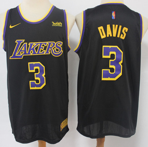 Men's Los Angeles Lakers #3 Anthony Davis Nike 2021 Black Earned Edition Jersey