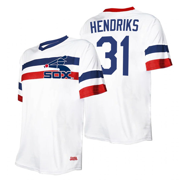 Men's Chicago White Sox #31 Liam Hendriks Stitches White Cooperstown Collection V-Neck Jersey