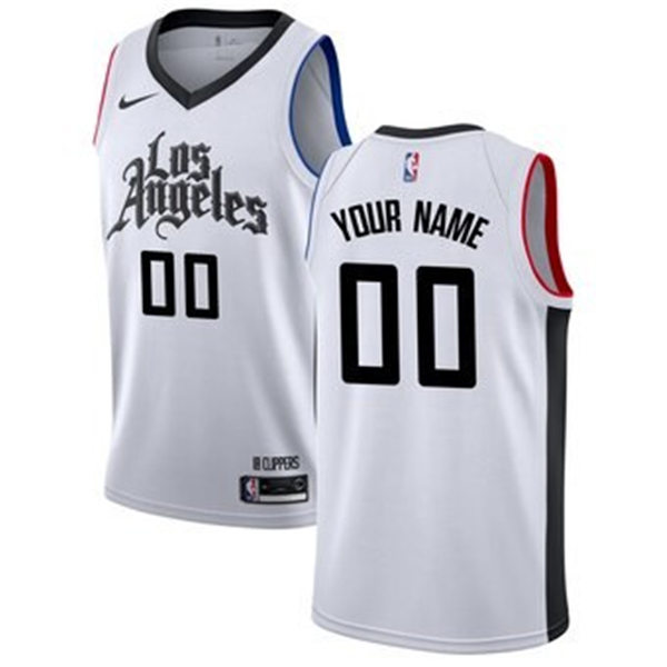 Mens LA Clippers Custom 2019-20 White Nike City Edition Swingman Jersey