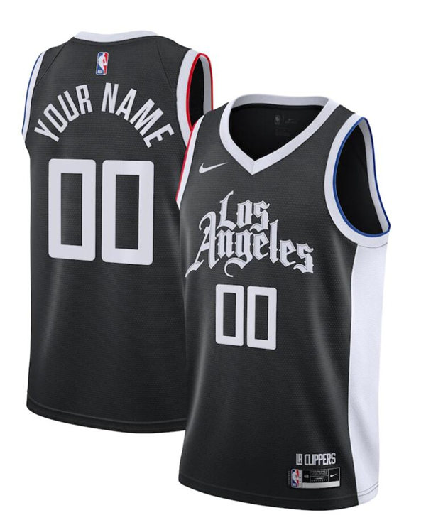 Mens LA Clippers Custom 2020-21 Nike Black City Edition Swingman Jersey