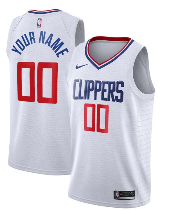 Mens LA Clippers Custom Nike White Association Swingman Jersey
