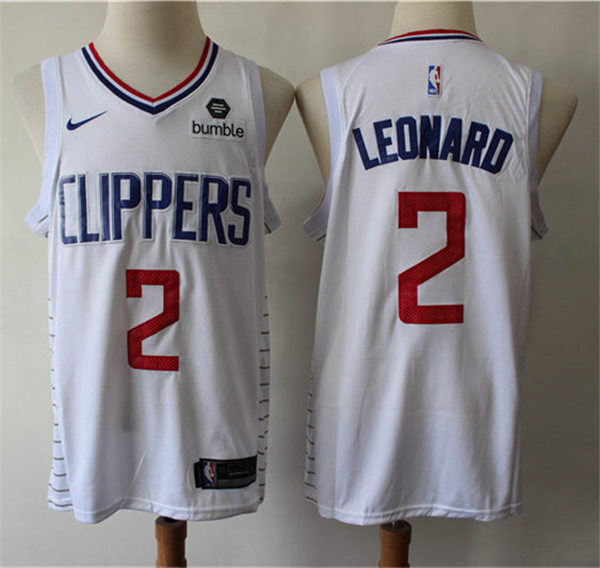 Mens LA Clippers #2 Kawhi Leonard Nike White Association Edition Jersey
