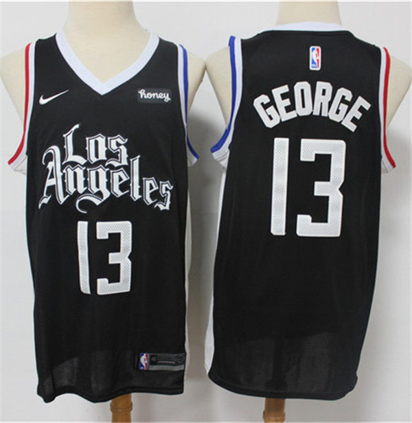 Mens LA Clippers #13  Paul George 2020-21 Nike Black City Edition Swingman Jersey