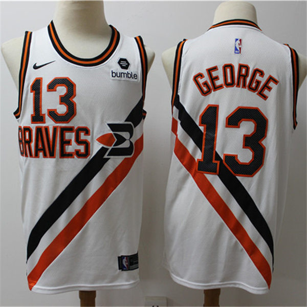 Mens LA Clippers #13 Paul George White Nike Hardwood Classics Swingman Jersey