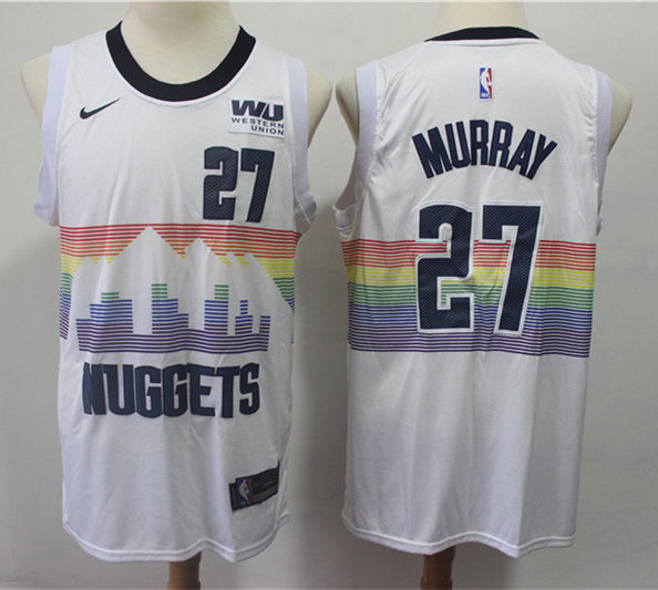 Mens Denver Nuggets #27 Jamal Murray 2018-19 White Nike City Edition Swingman Jersey