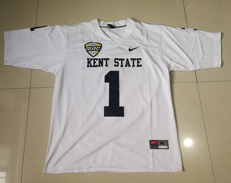 Men's Kent State Golden Flashes #1 Julian Edelman Nike White Retro College football Game Jersey