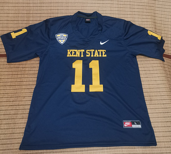 Men's Kent State Golden Flashes #11 Julian Edelman Nike Navy Retro College football Game Jersey