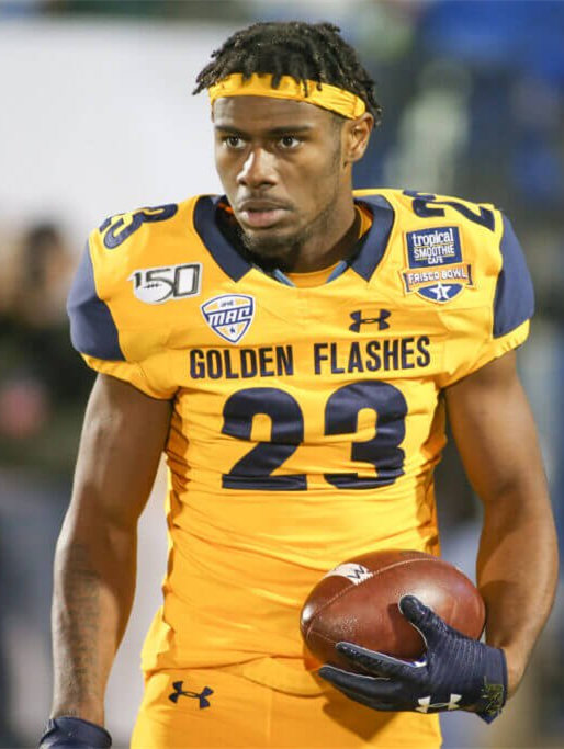 Men's Kent State Golden Flashes #23 Isaiah McKoy Under Armour Gold College football Game Jersey