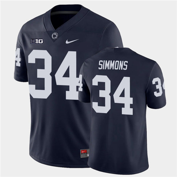 Men's Penn State Nittany Lions #34 Shane Simmons Nike Navy with Name College Football Jersey 