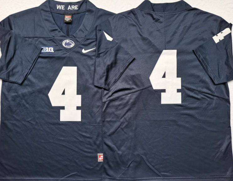 Men's Penn State Nittany Lions #4 Journey Brown Nike Navy College Game Football Jersey 