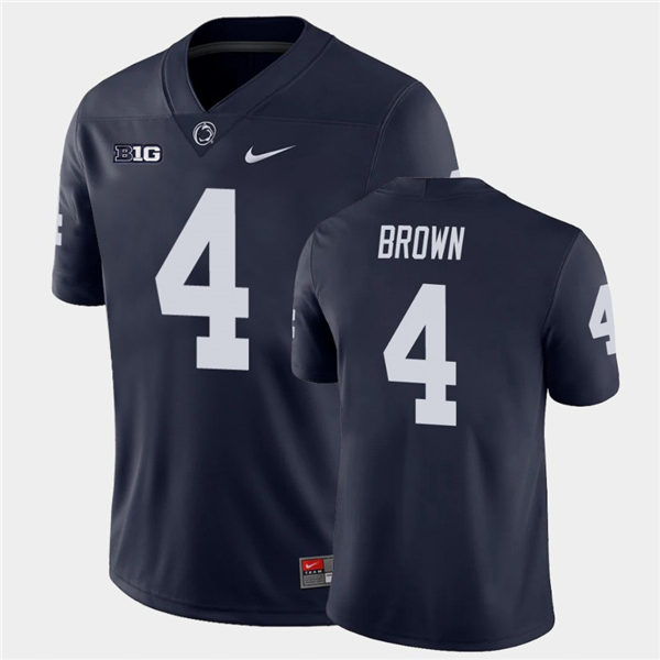Men's Penn State Nittany Lions #4 Journey Brown Nike Navy with Name College Football Jersey 