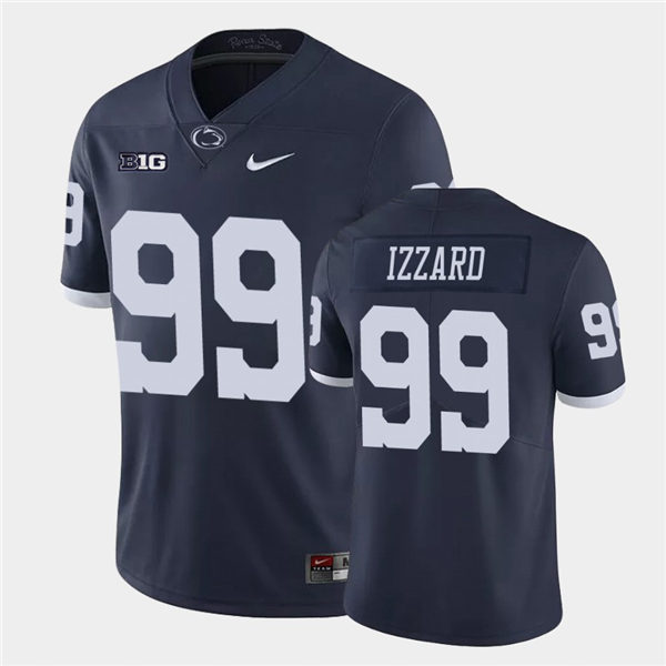 Men's Penn State Nittany Lions #99 Coziah Izzard  Nike Navy Retro Limited Football Jersey