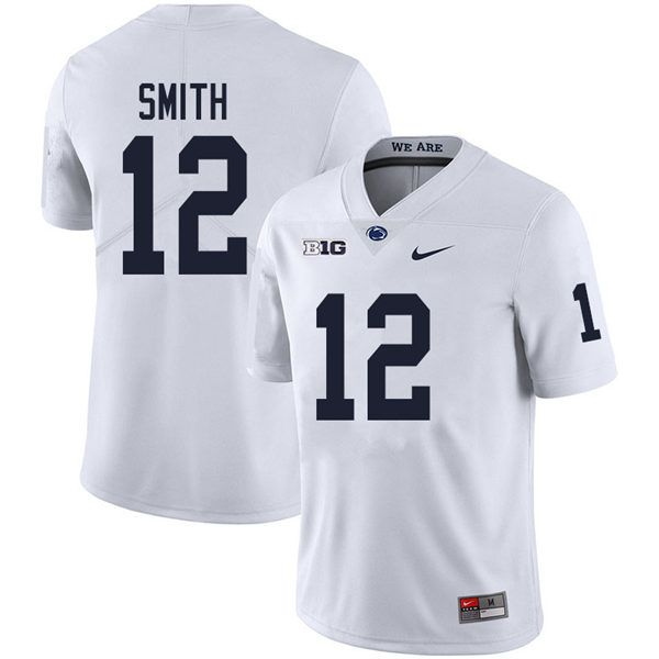 Men's Penn State Nittany Lions #12 Brandon Smith Nike White with Name College Football Jersey 