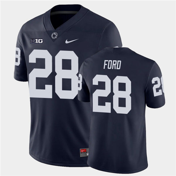 Men's Penn State Nittany Lions #28  Devyn Ford  Nike Navy with Name College Football Jersey