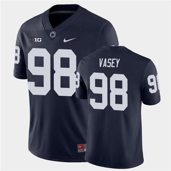 Men's Penn State Nittany Lions #98 Dan Vasey Nike Navy with Name College Football Jersey 