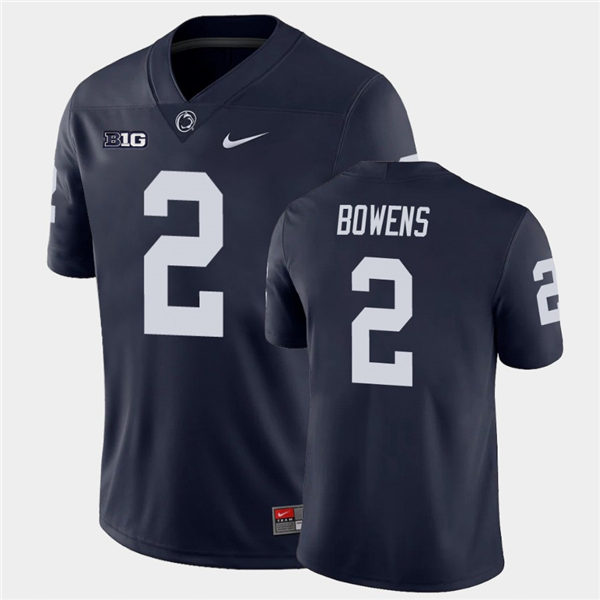 Men's Penn State Nittany Lions #2 Micah Bowens Nike Navy with Name College Football Jersey 