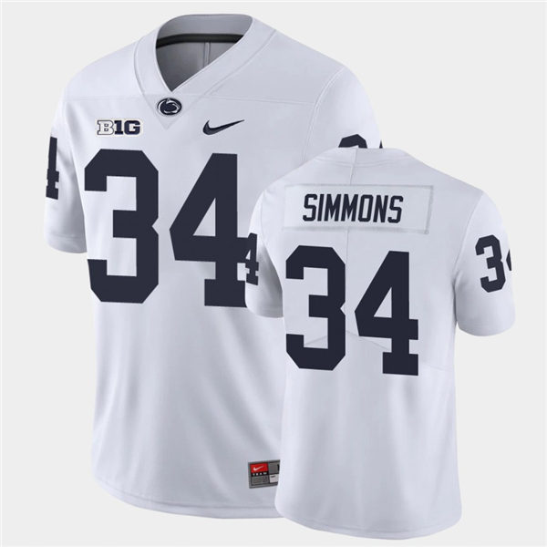 Men's Penn State Nittany Lions #34 Shane Simmons Nike White with Name College Football Jersey 